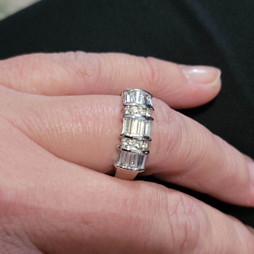 Simulated diamond statement ring